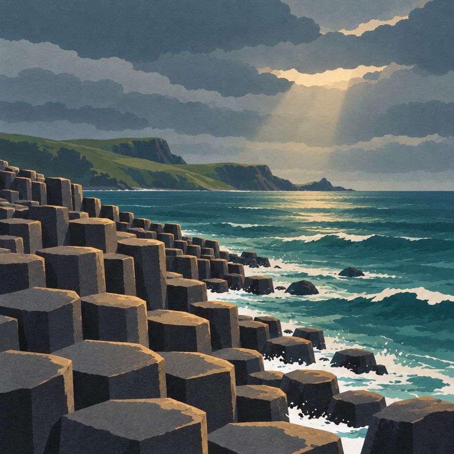 Illustrated Causeway Coast Way cliffs