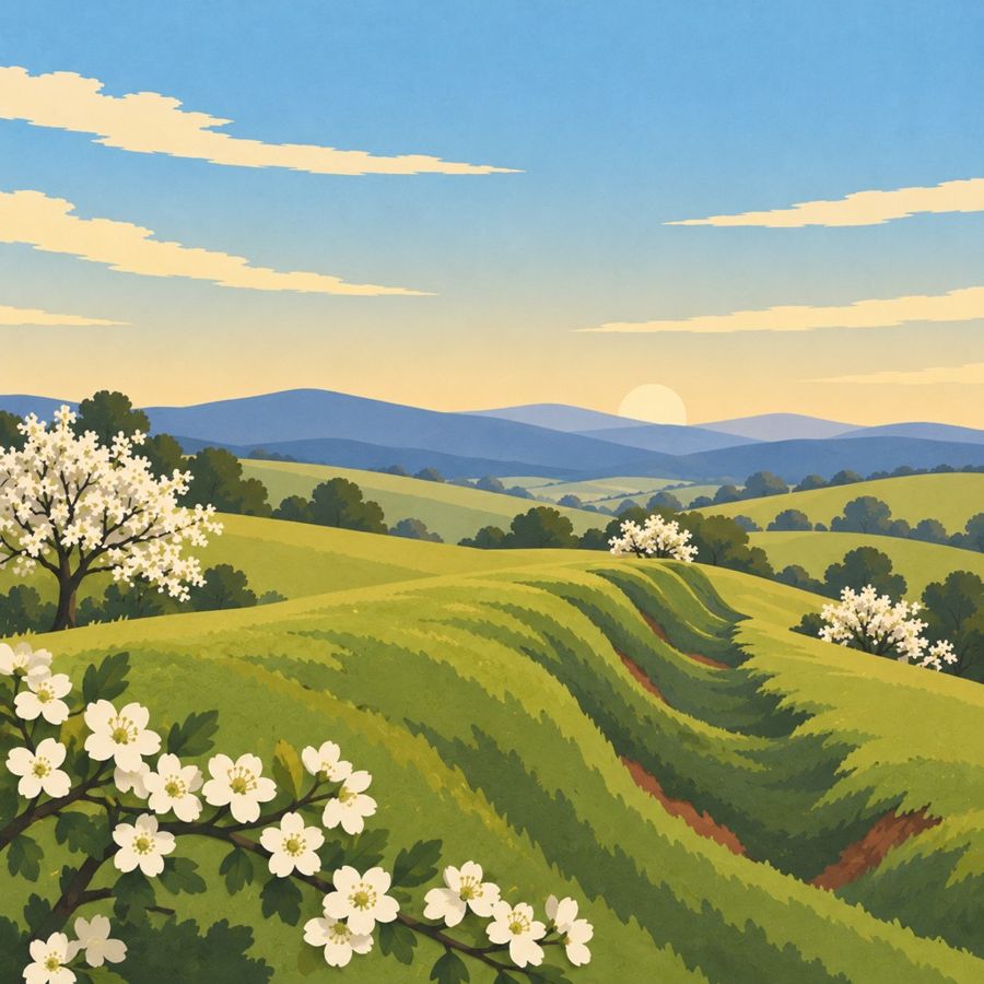 Illustrated Offa's Dyke Path border hills