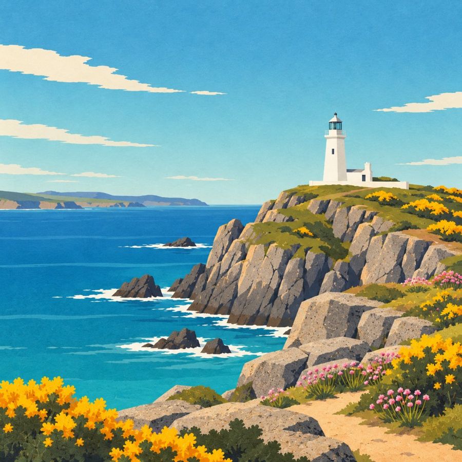 Illustrated South West Coast Path cliffs